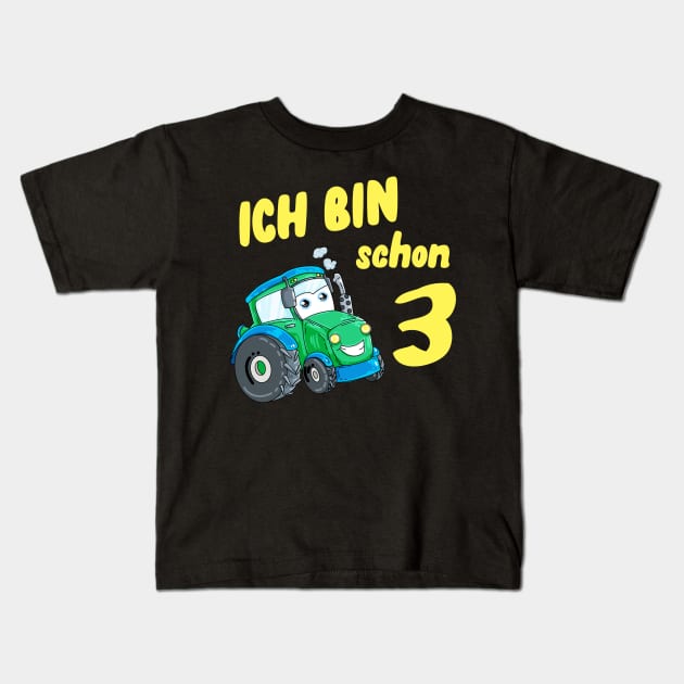 Kinder Traktor 3. Geburtstag Jungen Trekker Kids T-Shirt by Foxxy Merch